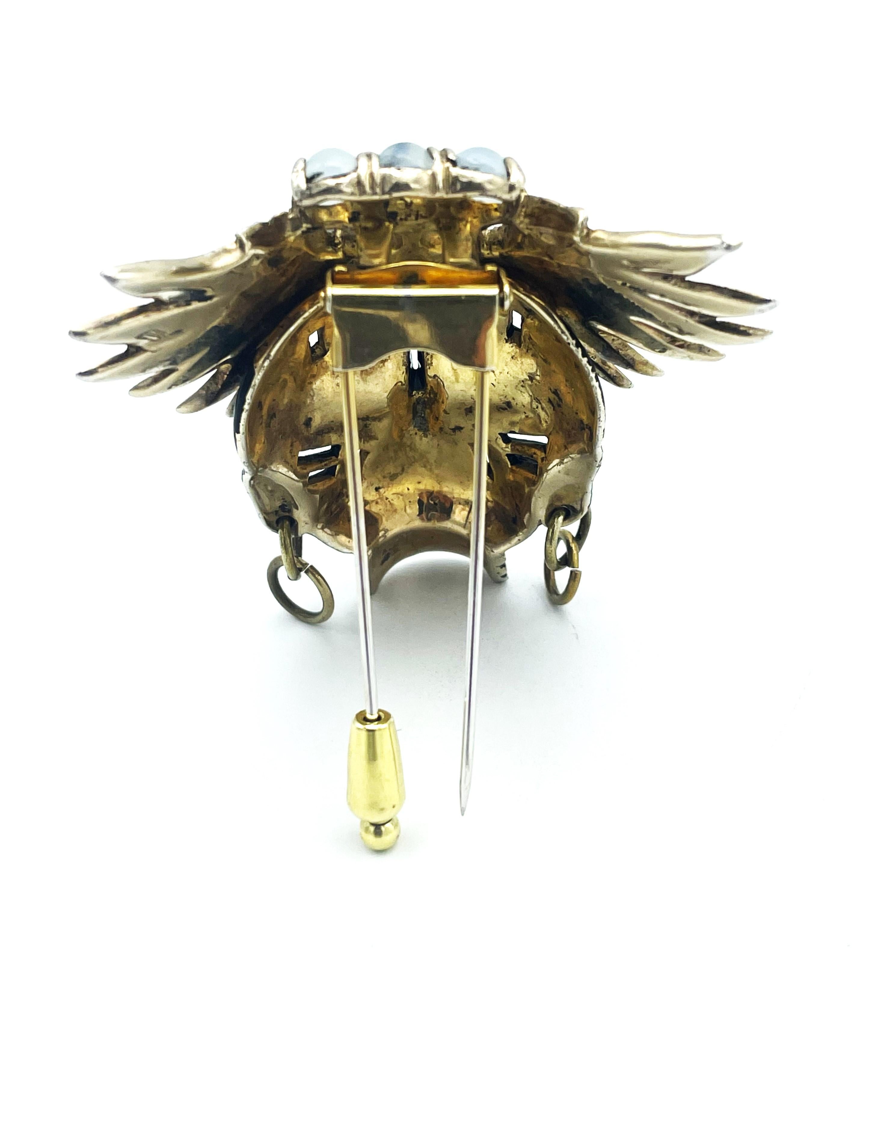  Reja 'Ubangi' pin brooch in the shap of a women face, gold plated sterling  For Sale 3