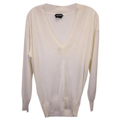 RIFIUTATO Maglione Tom Ford con scollo a V in cashmere beige