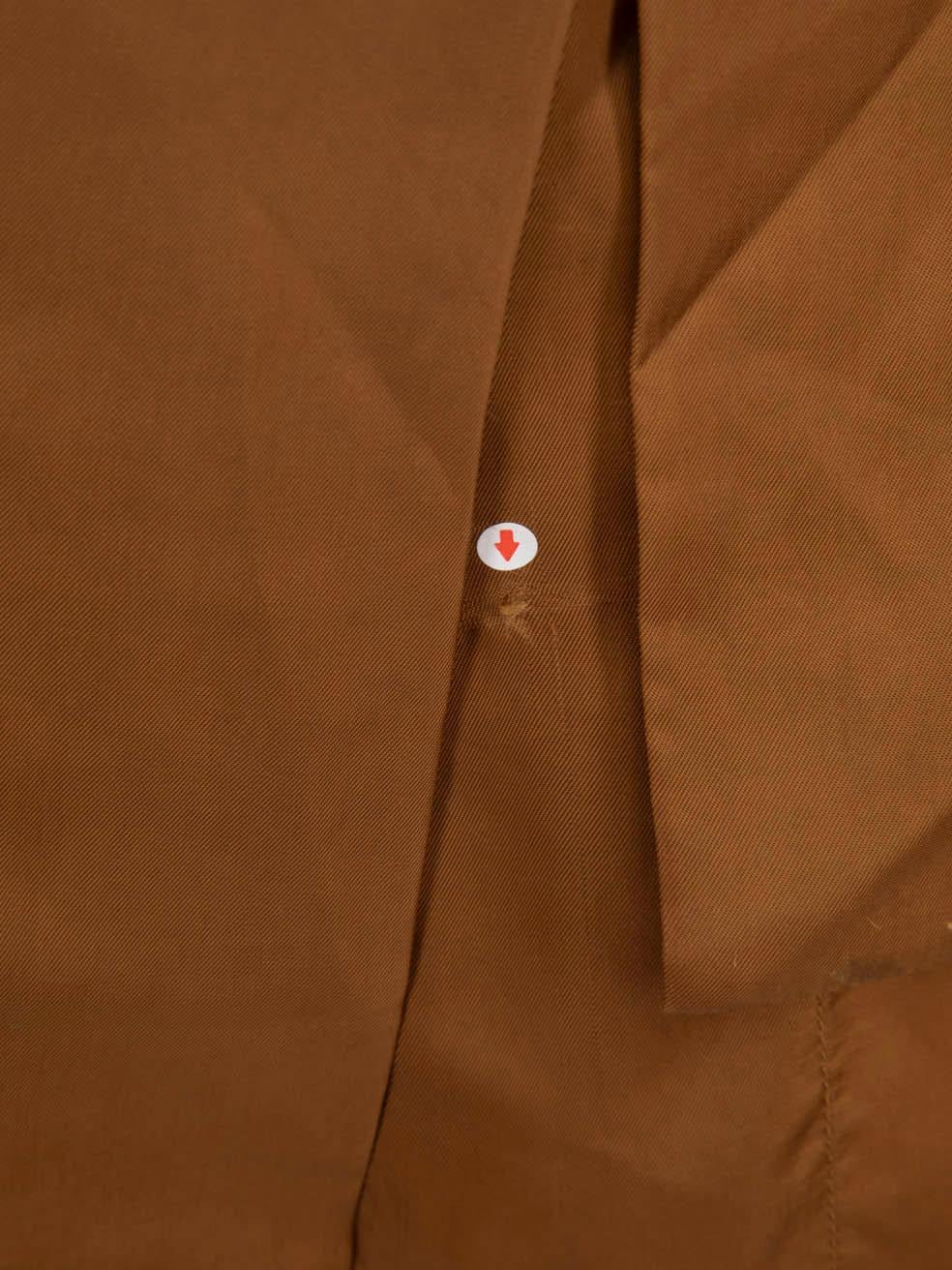 Rejina Pyo Brown Long Sleeve Neck Tie Shirt Size L 1
