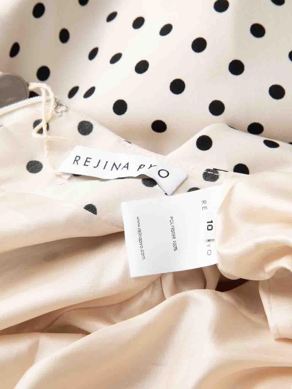 Women's Rejina Pyo Cream Polkadot Asymmetric Hem Dress Size M For Sale