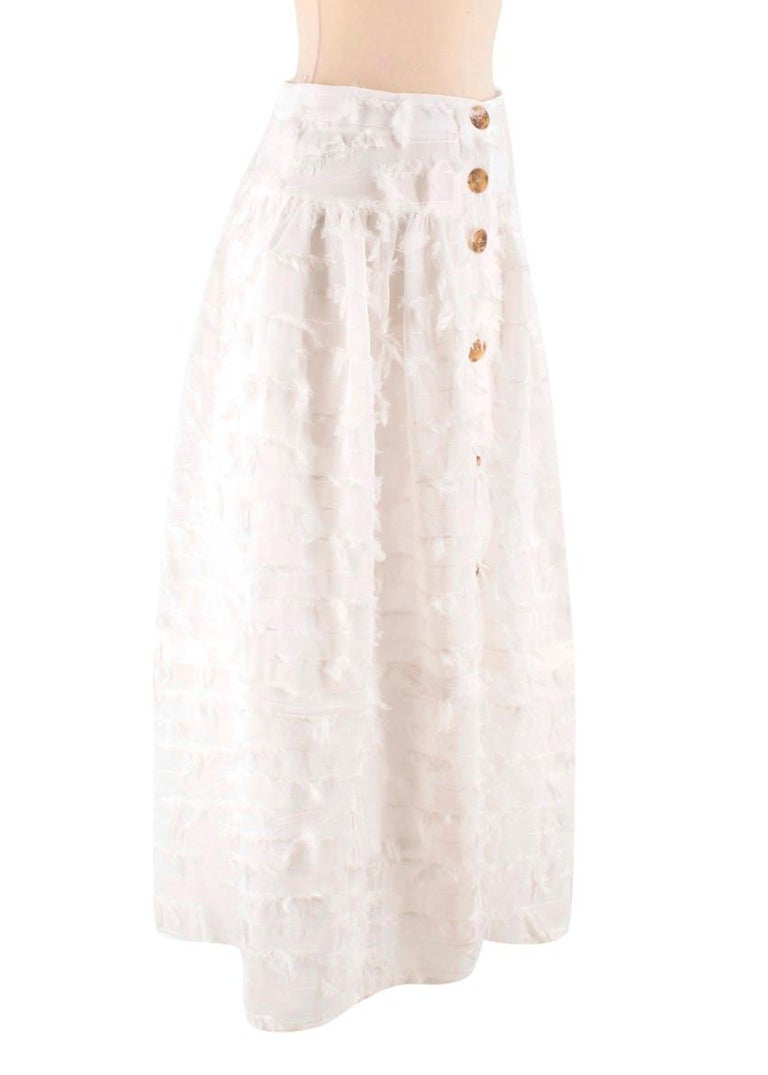 Rejina Pyo feather-effect button-down skirt US 6 For Sale at 1stdibs
