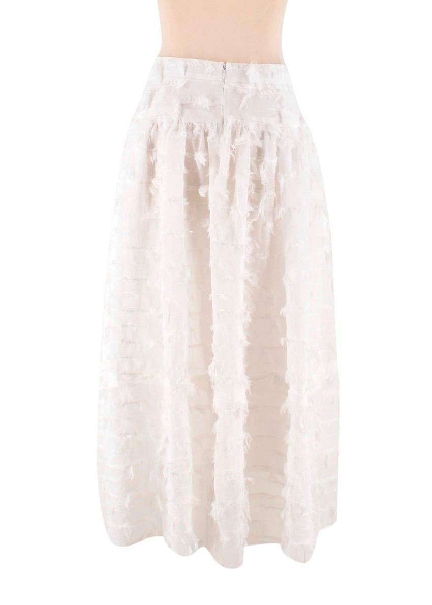 Gray Rejina Pyo feather-effect button-down skirt US 6
