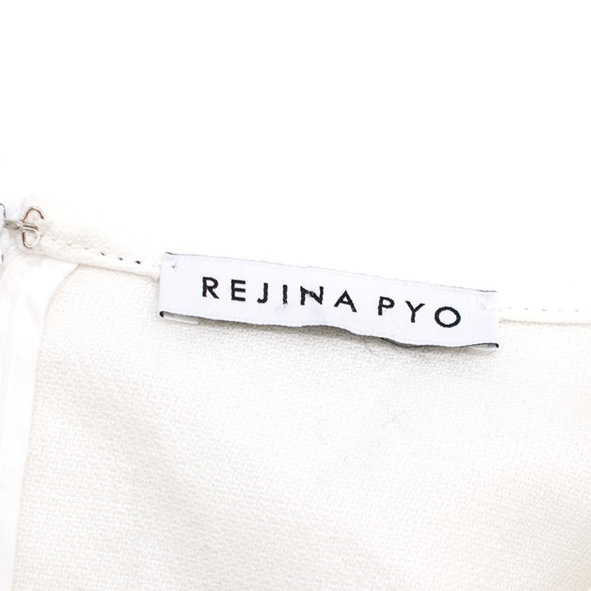 Gray Rejina Pyo Irene White Linen & Cotton-Blend Dress UK 10
