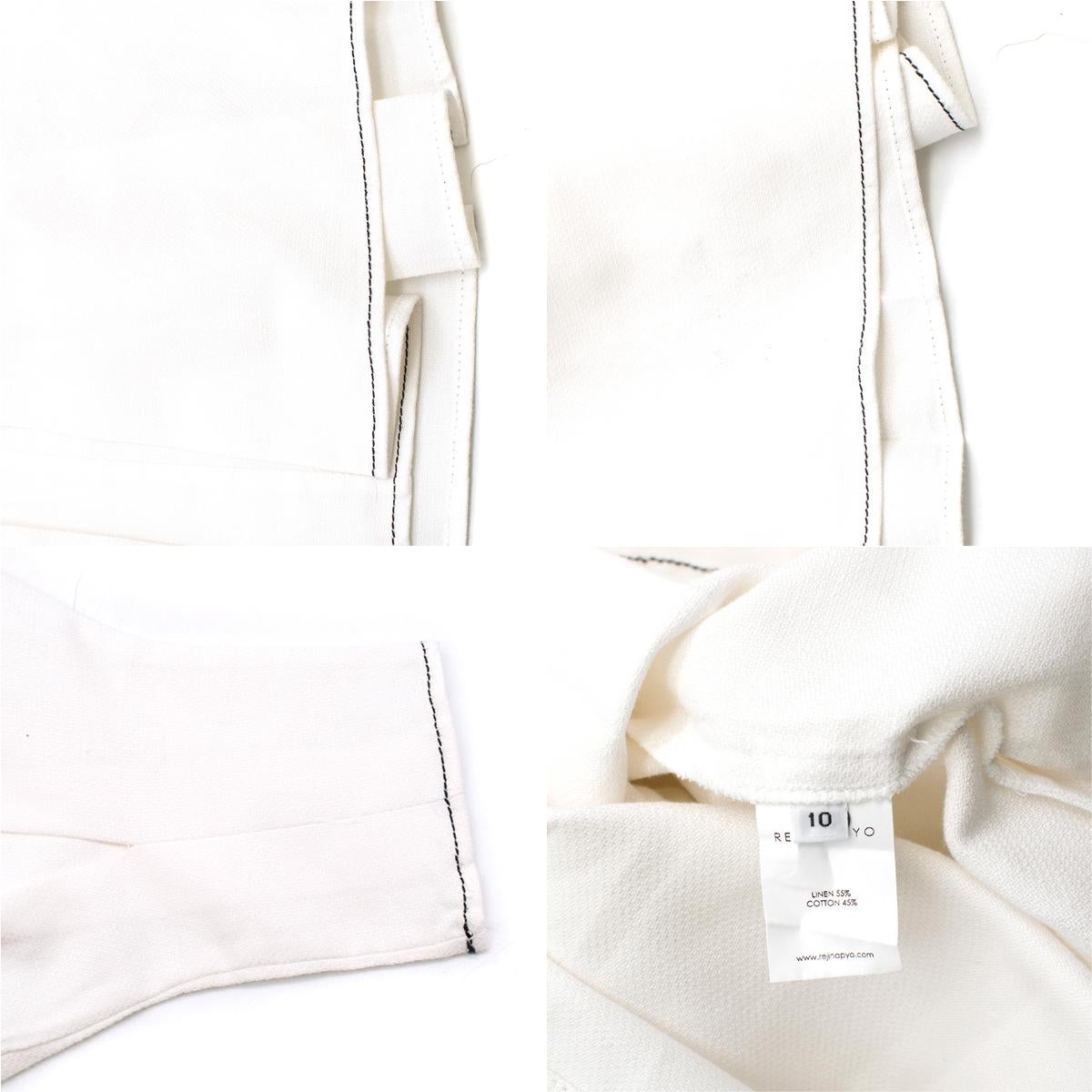 Rejina Pyo Irene White Linen & Cotton-Blend Dress UK 10 1