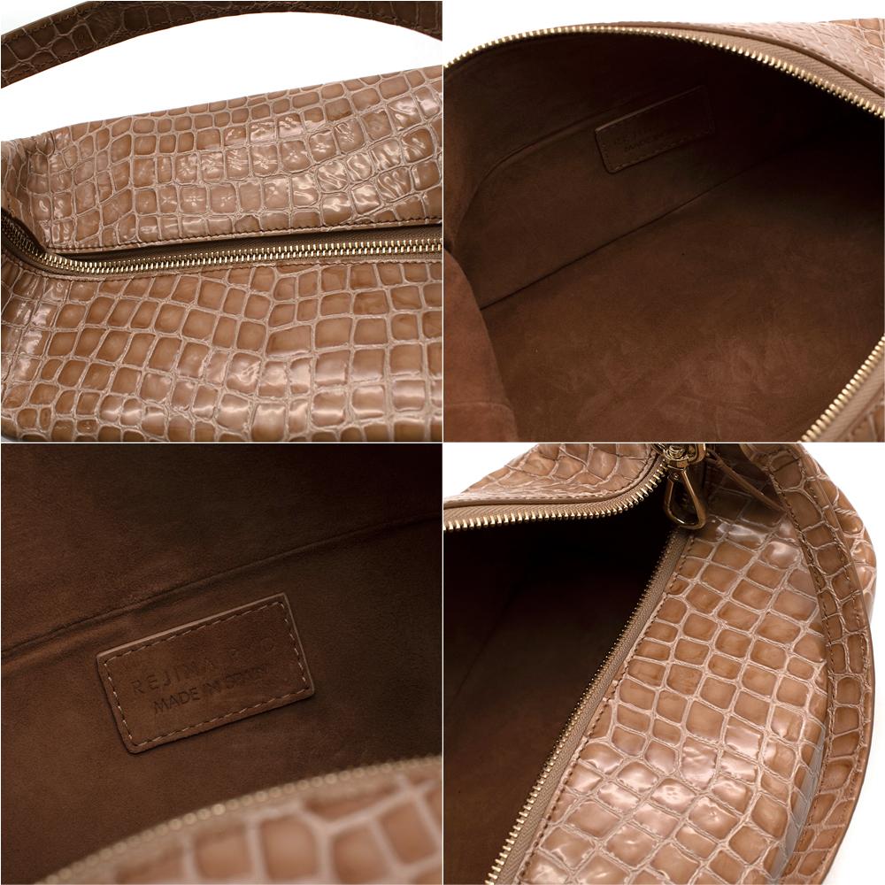 Women's Rejina Pyo Nude Croc Embossed Patent Leather Olivia Bag