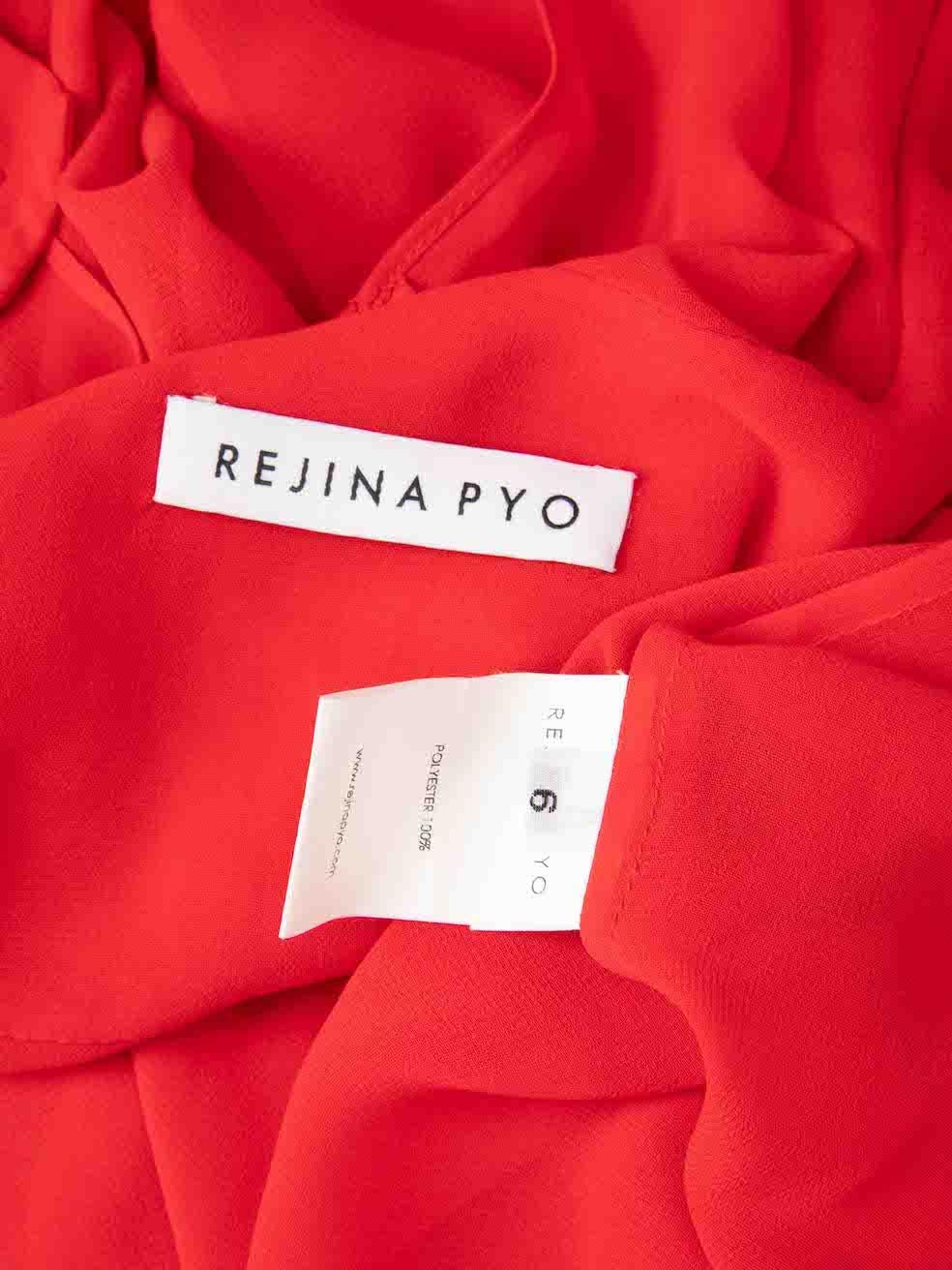 Rejina Pyo Red Sheer Front-Tie Shirt Size XS For Sale 1