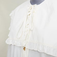 REJINA PYO Tate ruffled sailor collar cotton-poplin long sleeve bow shirt S