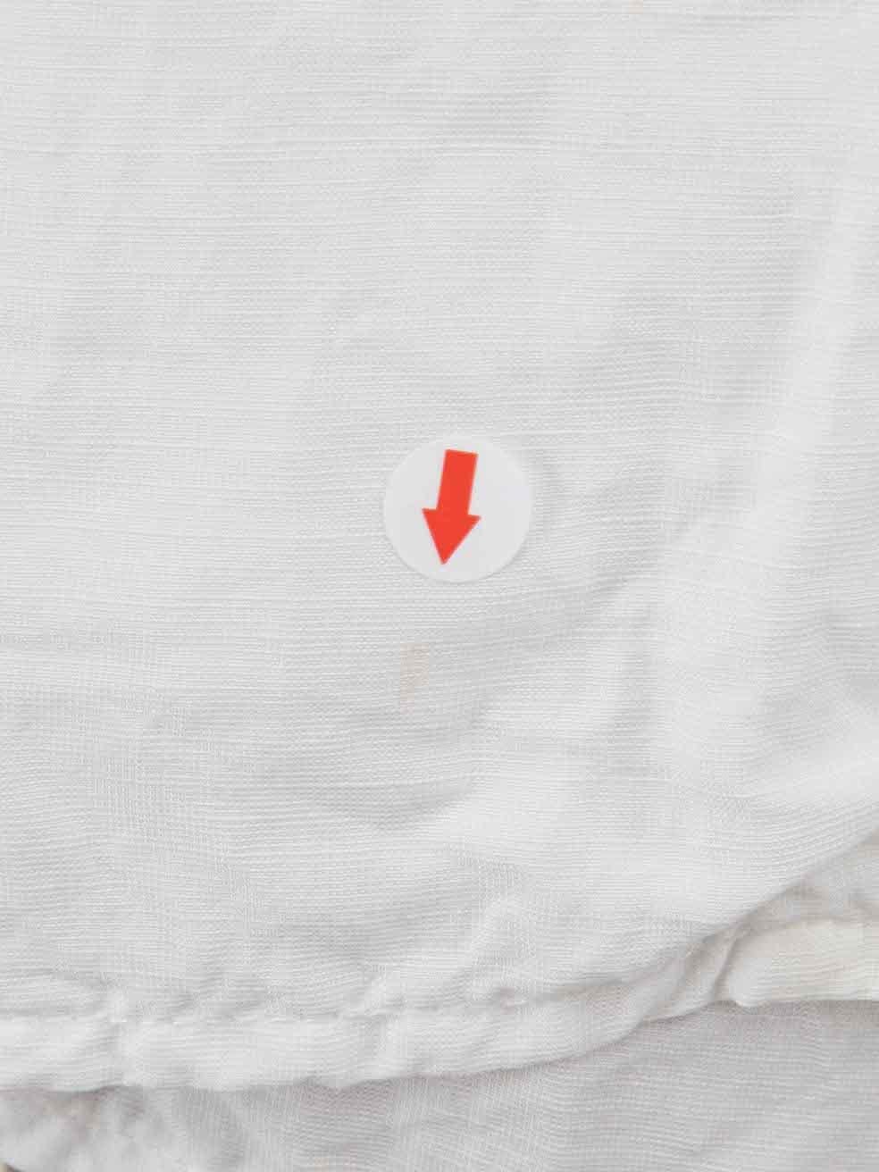 Rejina Pyo White Ruffle Detail Wrap Blouse Size S 1