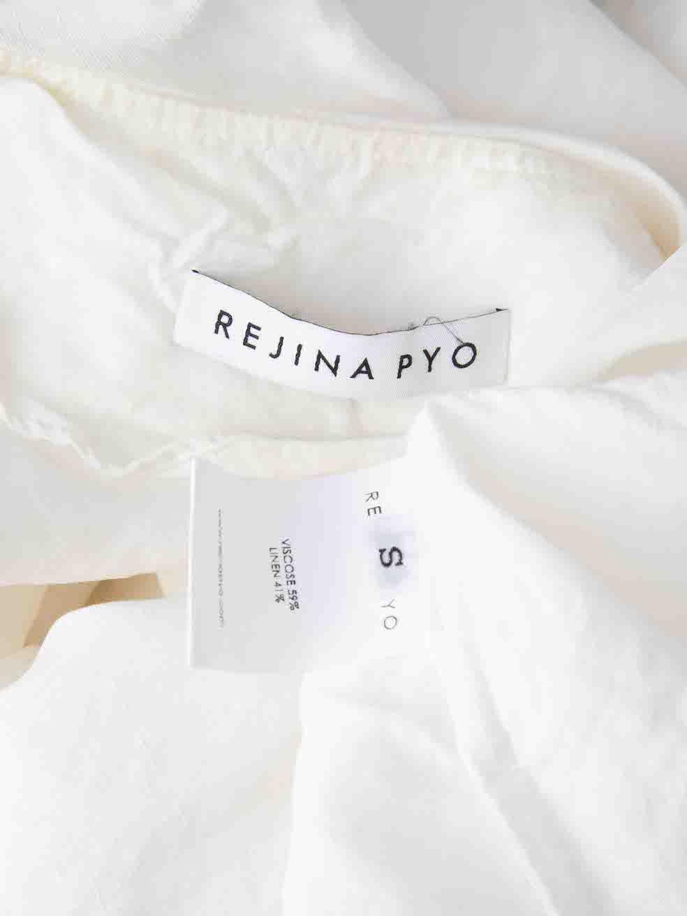 Rejina Pyo White Ruffle Detail Wrap Blouse Size S 2