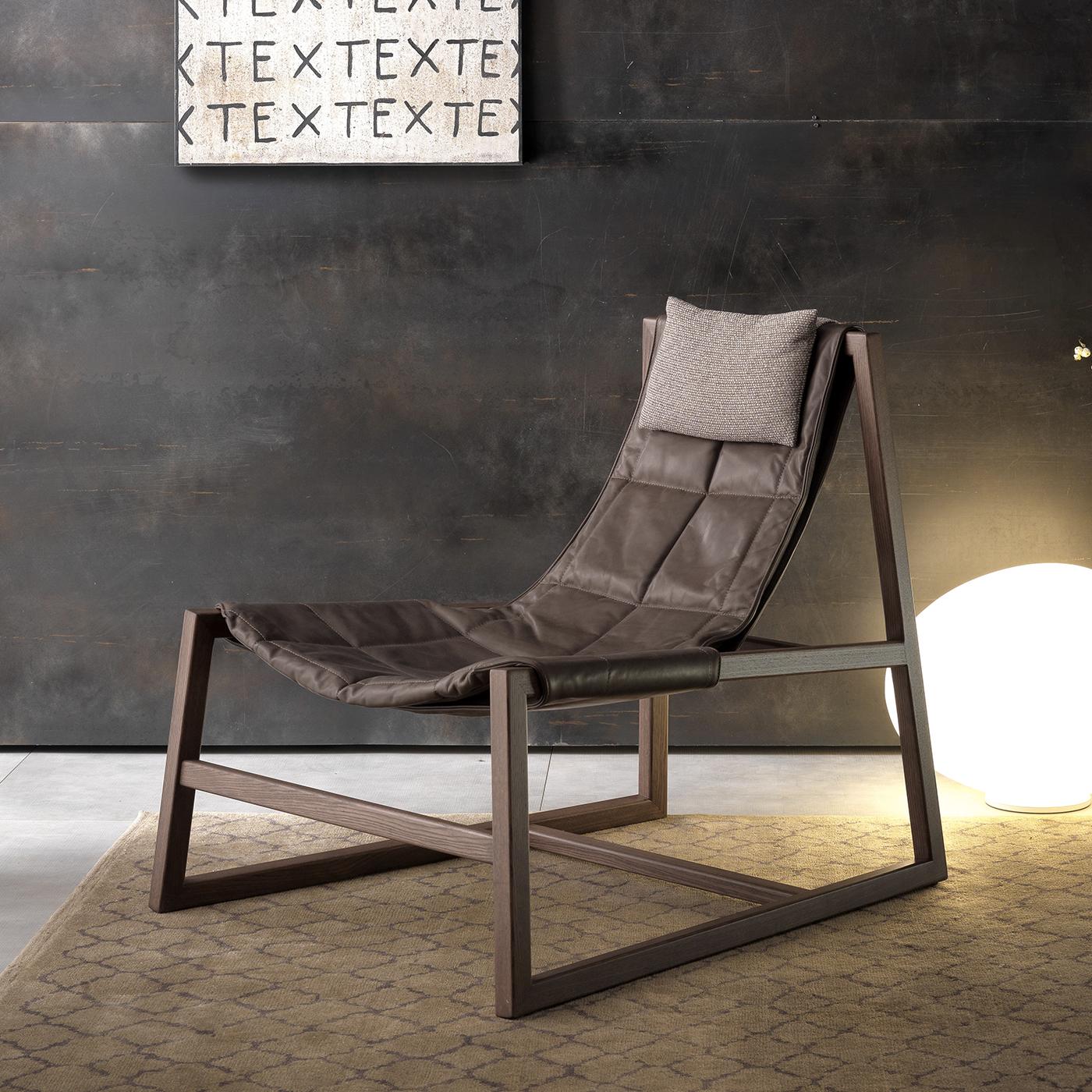 Modern Relax Brown Lounge Chair by Controdesign Studio by Pacini & Cappellini For Sale