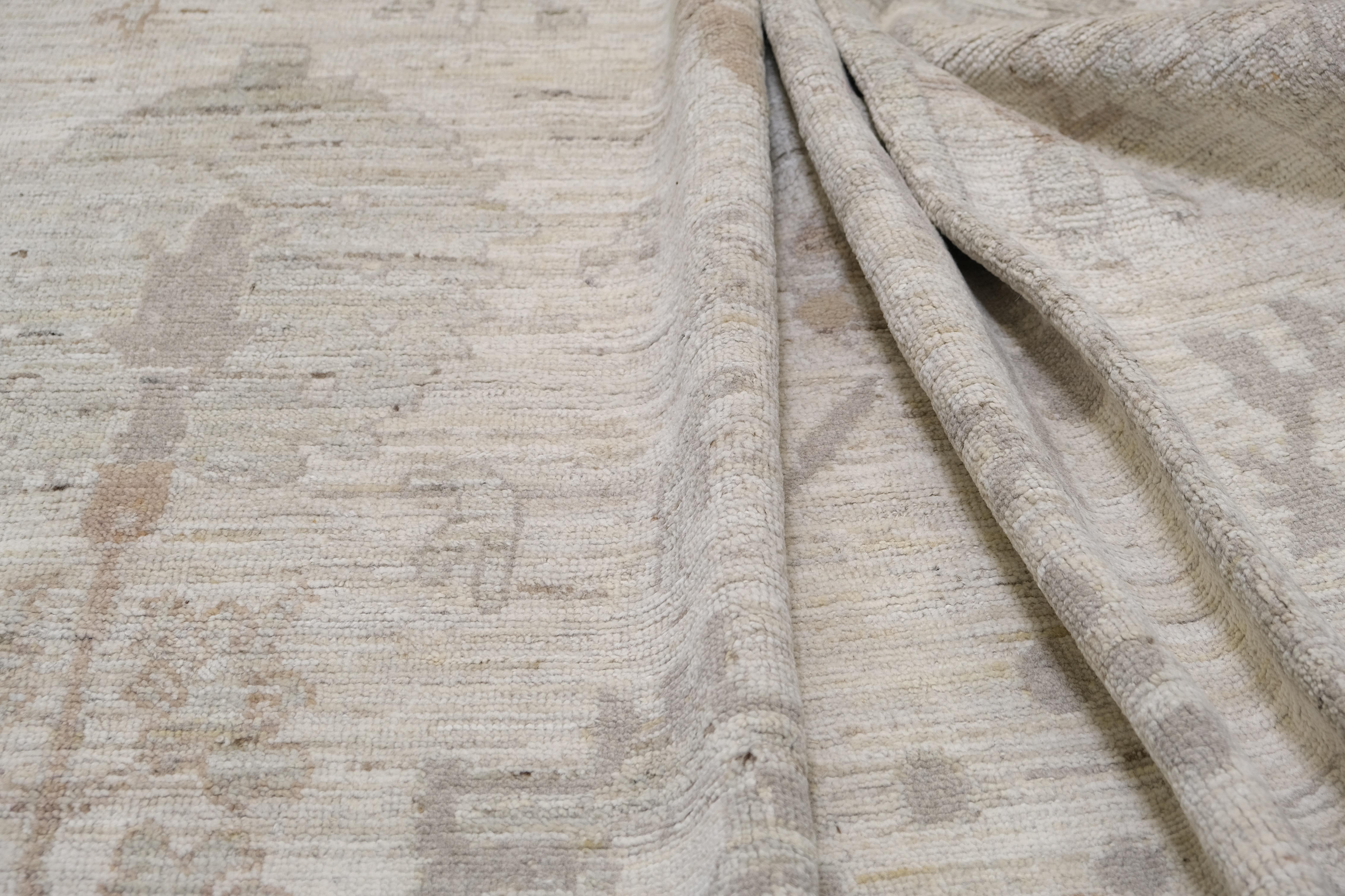 Pakistanais Tapis unique en laine d'Oushak à motif décontracté 10'2''x14'3'' en vente