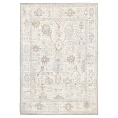 Relaxed Pattern Unique Oushak Wool Rug 10'2''x14'3''