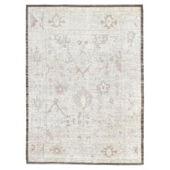 Relaxed Pattern Unique Oushak Wool Rug 9'3''x12'6''