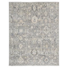 Relaxed Sultanabad Pattern Grey Wool Rug 7'9''x9'10''