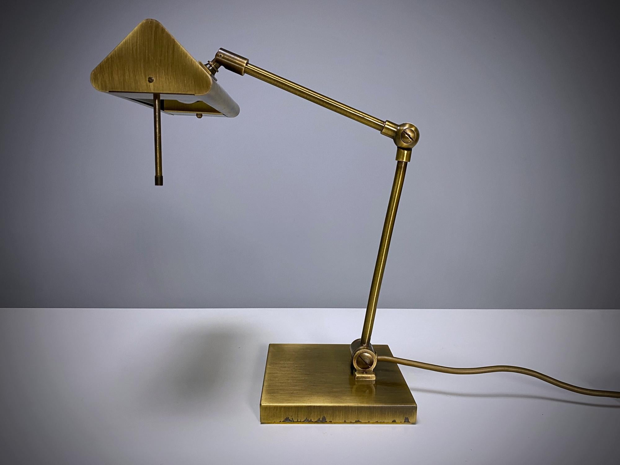 Late 20th Century Relco Milano Midcentury Brass Table Lamp, 1970s, Italy