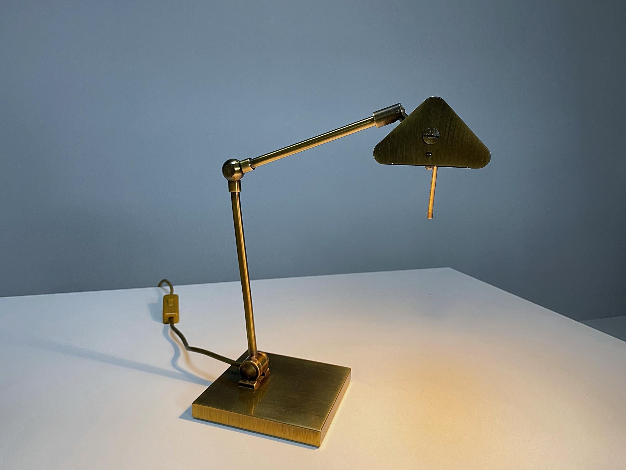 Italian Relco Milano Midcentury Brass Table Lamp, 1970s, Italy