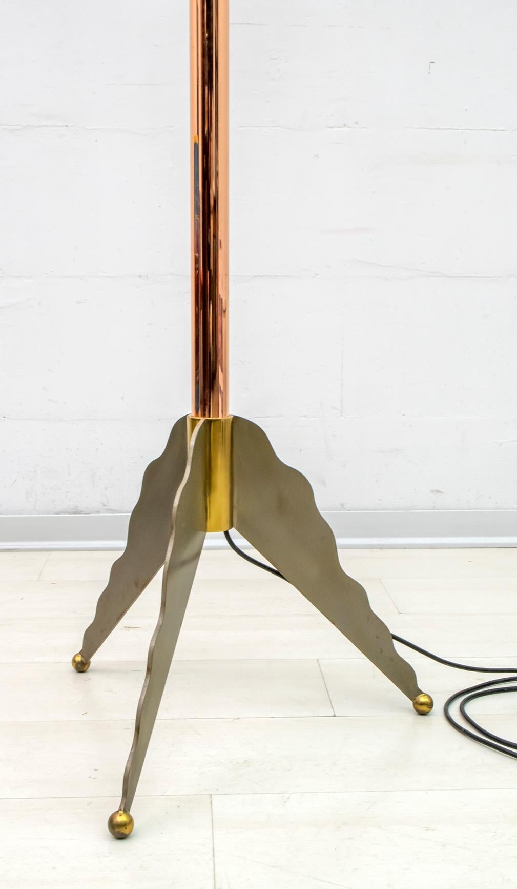 Relco Milano Modernist Italian Murano Glass and Brass Floor Lamp, 1980s For Sale 8