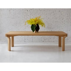 Releve Dining Table in Matte Lacquered Solid White Oak by Vonnegut Kraft