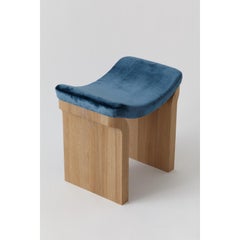 Releve Stool in Matte Lacquered Sapele with Mohair Upholstery by Vonnegut Kraft