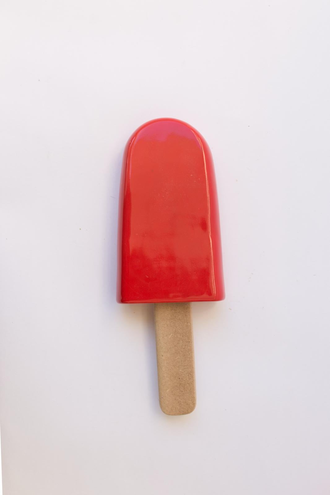 3 ghiaccioli in ceramica lucida - Rosso, Rosa e Giallo - Sculpture Contemporaneo di Reli Smith and Osnat Yaffe Zimmerman