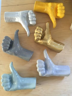 Light Grey Ceramic Thumbs Up for Wall or Ceiling