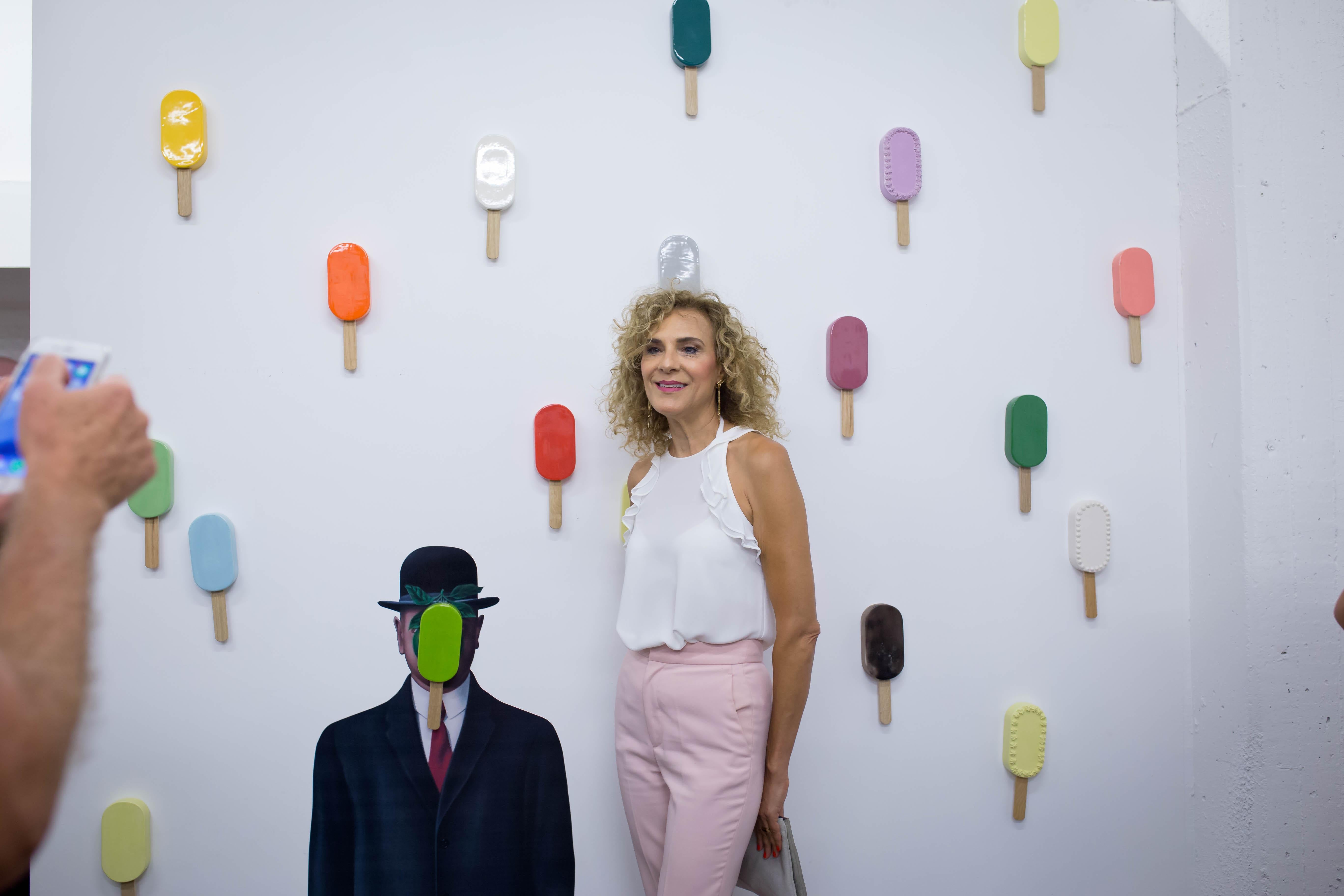 10 Glossy ceramic popsicles sculptures with a natural oak stick. Handmade by ArtArsouf artist Osnat Zimerman for wall installation. Available at Variant colorful glaze. 
Harmony and grandeur characterize the work of Art Arsouf in their artistic