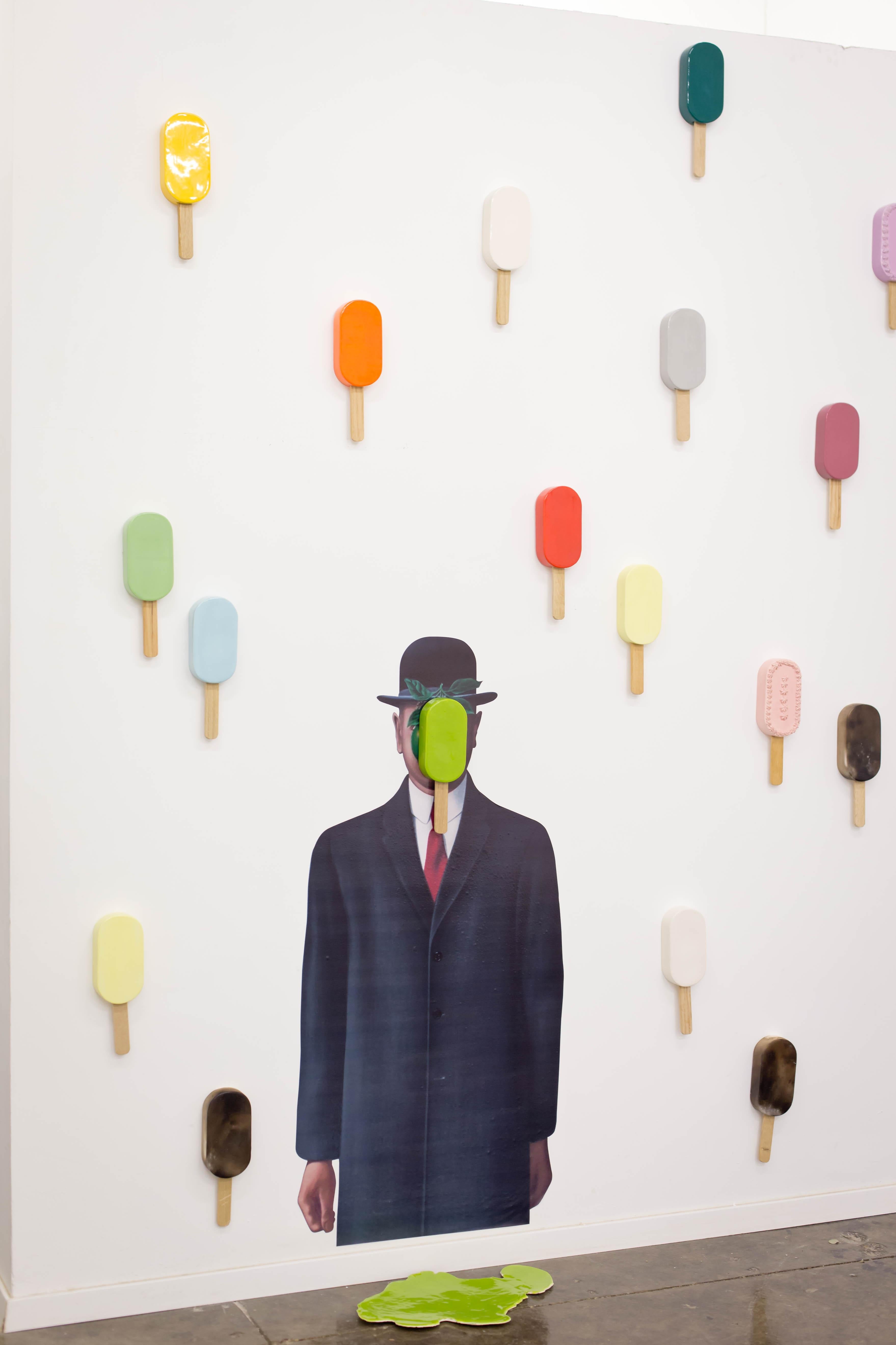 Set of 3 Popsicles for wall installation - Gray Abstract Sculpture by Reli Smith and Osnat Yaffe Zimmerman