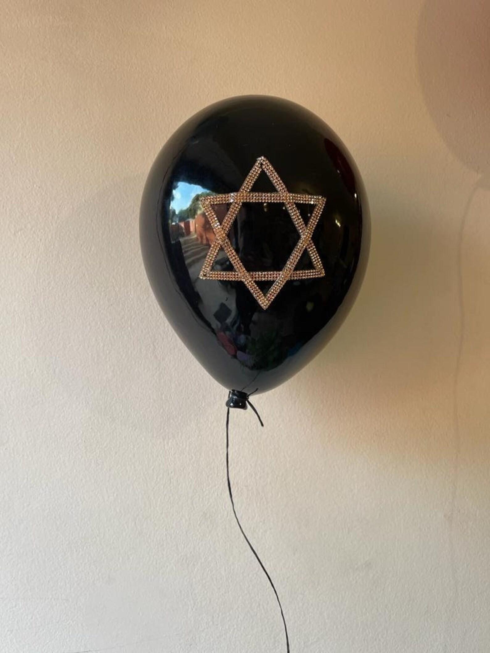 Swarovski Magen David Ceramic Balloon, sculpture handmade for wall, ceiling - Contemporary Sculpture by Reli Smith and Osnat Yaffe Zimmerman