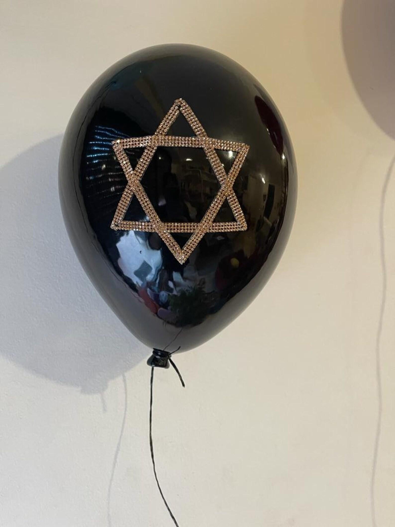 Swarovski Magen David Ceramic Balloon, sculpture handmade for wall, ceiling - Contemporary Sculpture by Reli Smith and Osnat Yaffe Zimmerman