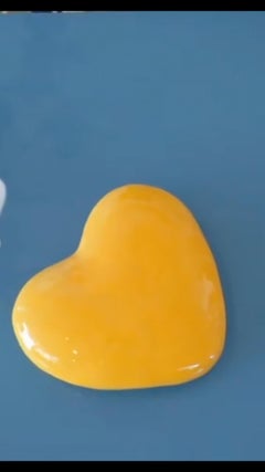 Yellow Ceramic Heart Sculpture