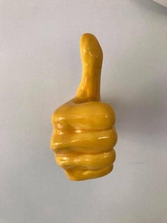 Yellow Ceramic Thumbs Up for Wall or Ceiling