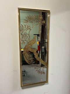 Reliable Manufacturing Hollywood Regency Gilt Chinoiserie Pheasant Wall Mirror