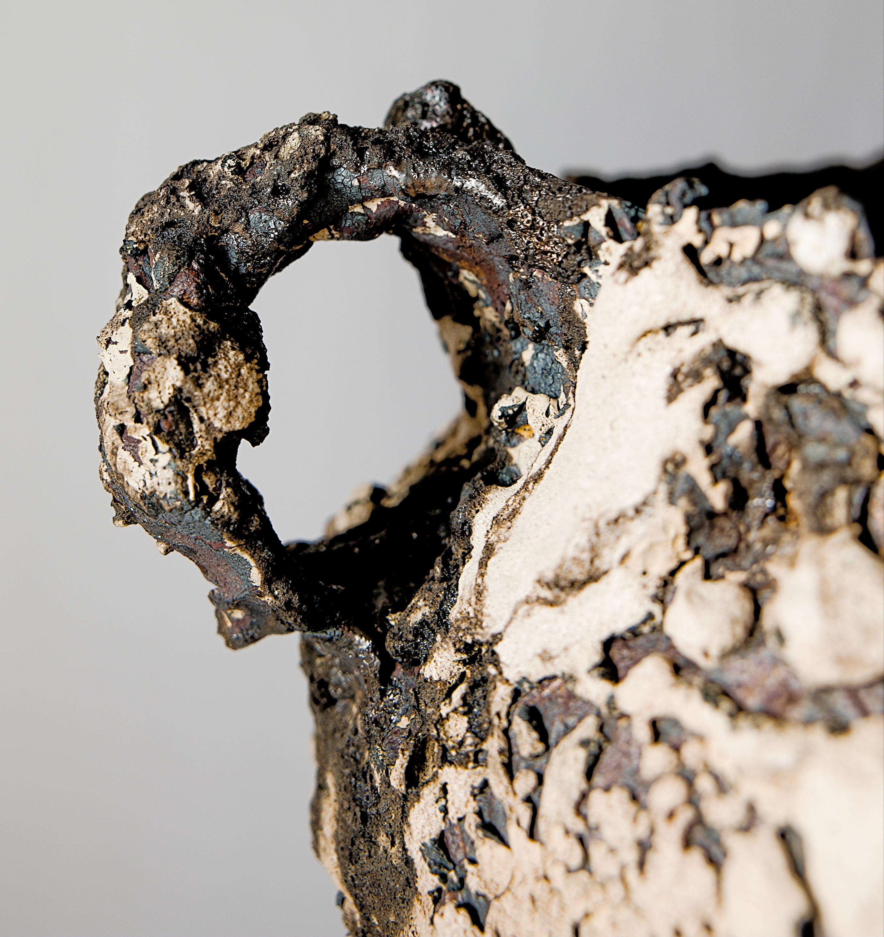 Glazed Relics Amphora Vase Large- Hand Made Vase For Sale