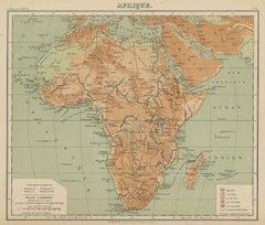 Relief Atlas Map of Africa by Hachette – Antique c.1883 French Map