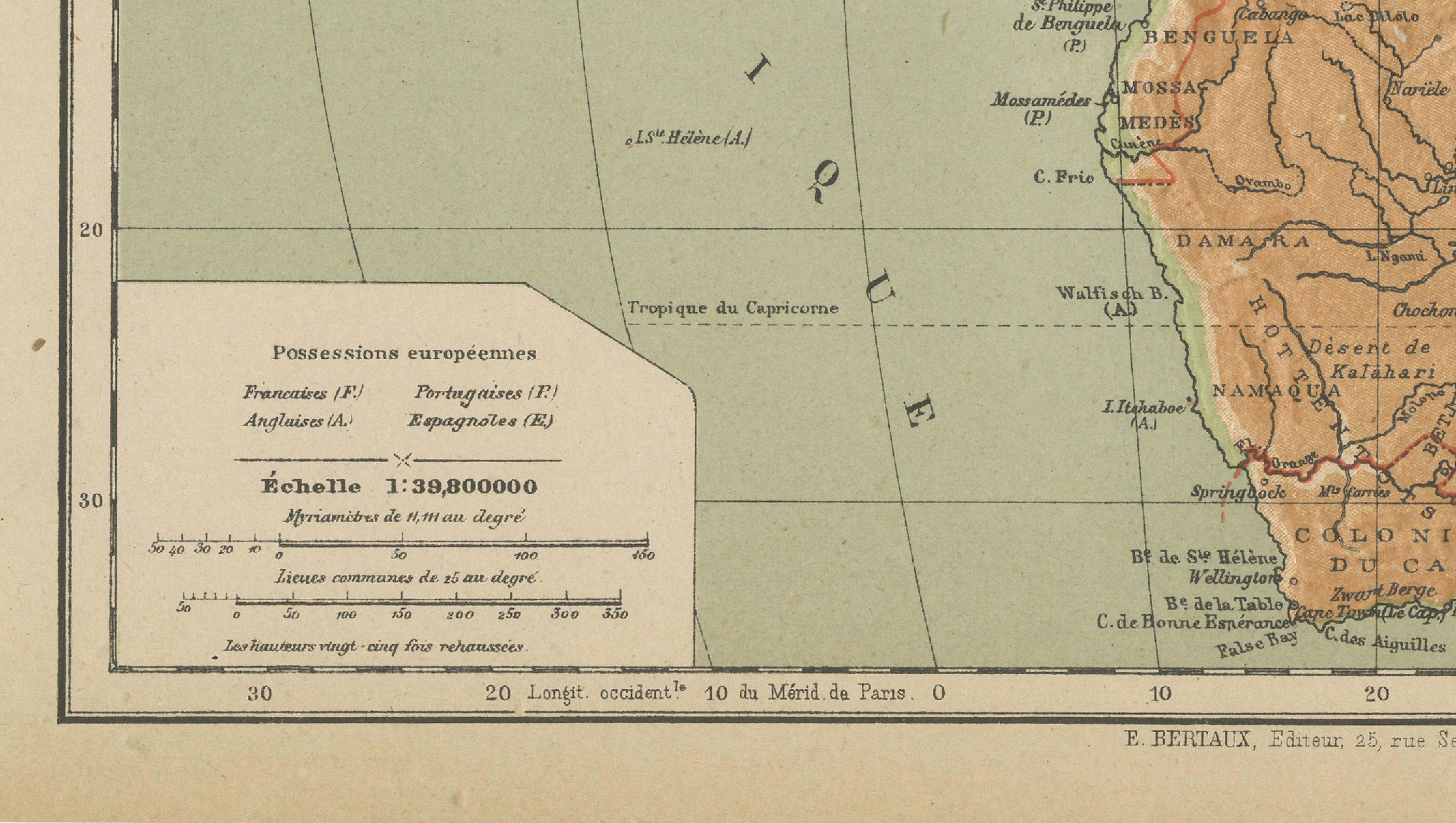 Atlas en relief de l'Afrique par Hachette - Antique c.1883 French Map en vente 2