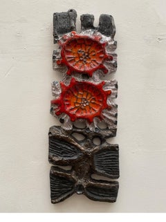 Placa Flor en Relieve Escultura de Pared para Patio, Años 60 Perignem