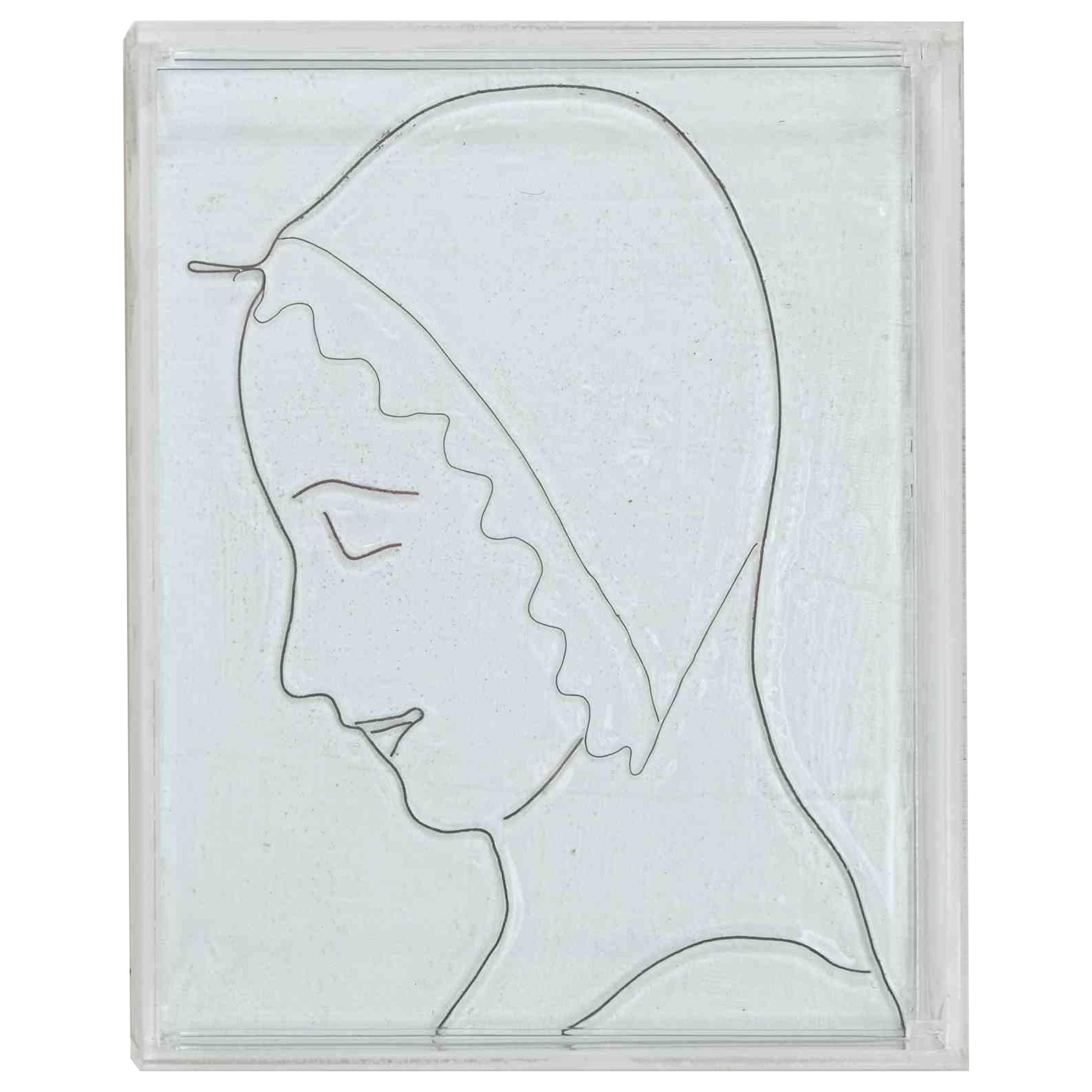 Vetro a rilievo "Profilo di Madonna" di Roberto De Francisci, 2020 in vendita