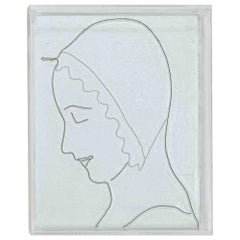 Vetro a rilievo "Profilo di Madonna" di Roberto De Francisci, 2020 Vetro a rilievo "Profilo di Madonna" di Roberto De Francisci, 2020