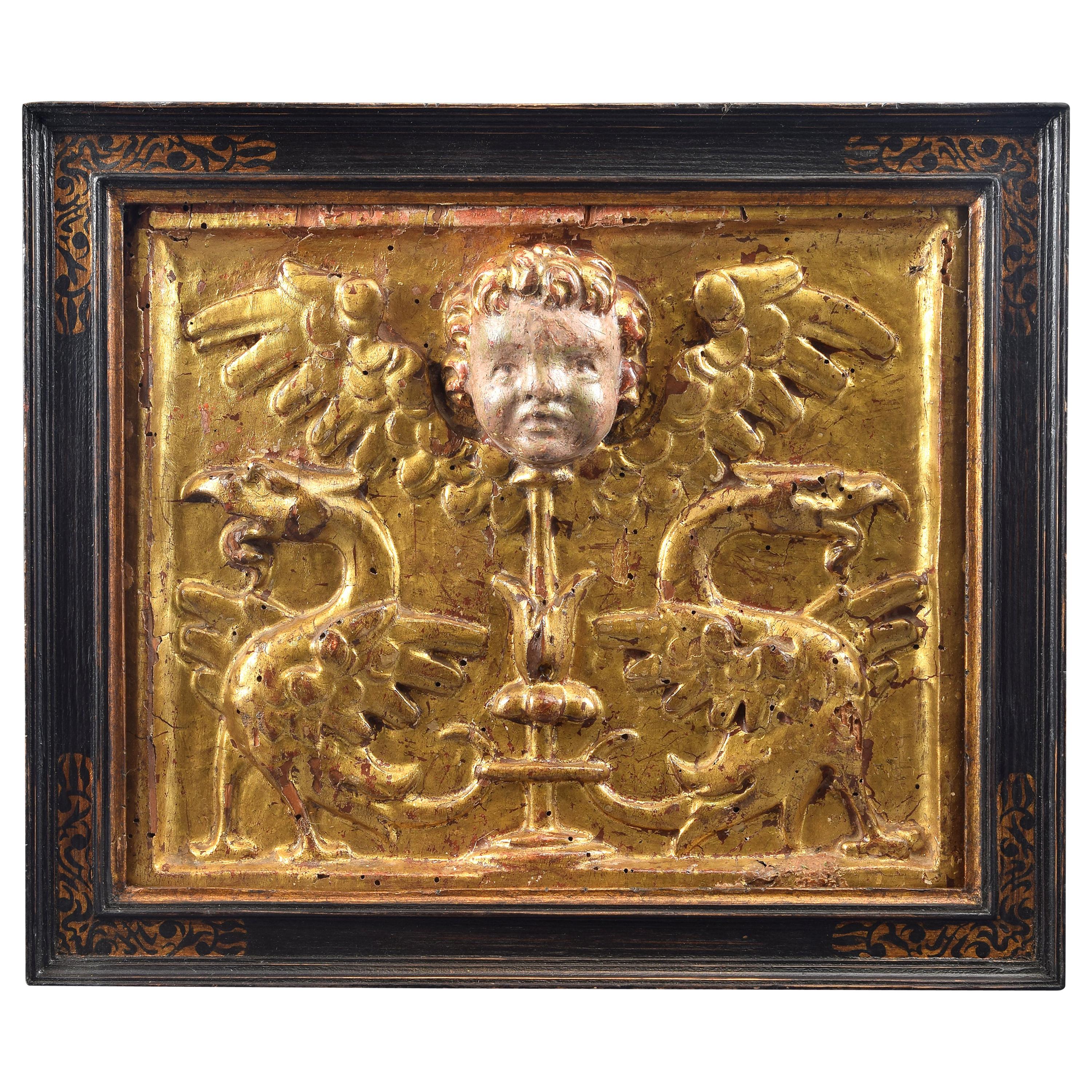 Relief, Grotesque or Candelieri, Wood, 16th Century For Sale