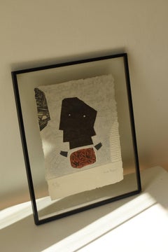 Relief lithograph “Script Girl” by Max Papart