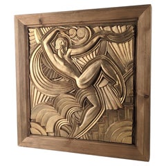 Relief Sculpture Art Deco Dancer 'Folies Bergeres' by Maurice Picaud PICO signed