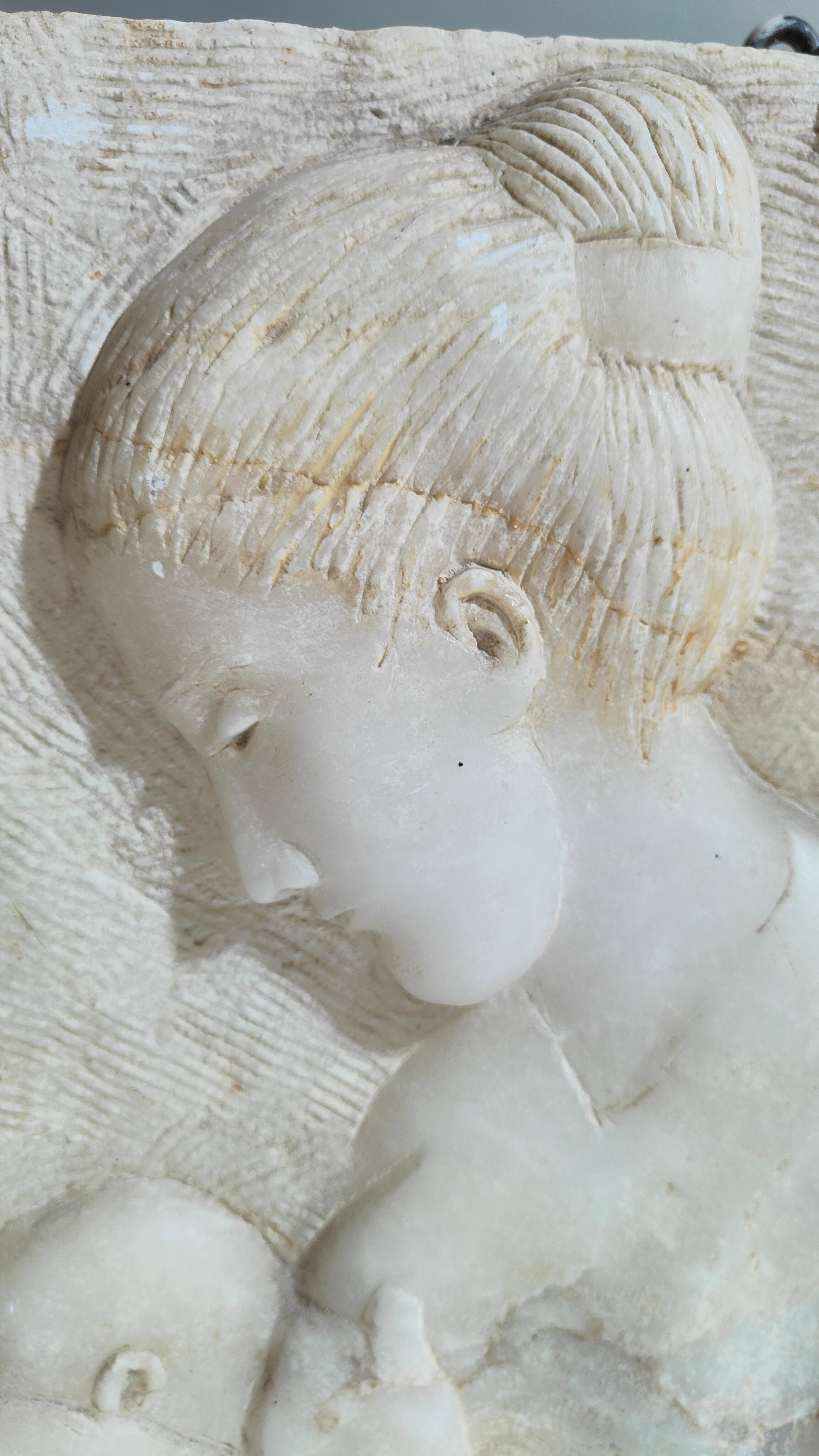 Alabaster Relief Sculpture By Cuban Artist A.guaymaro For Sale