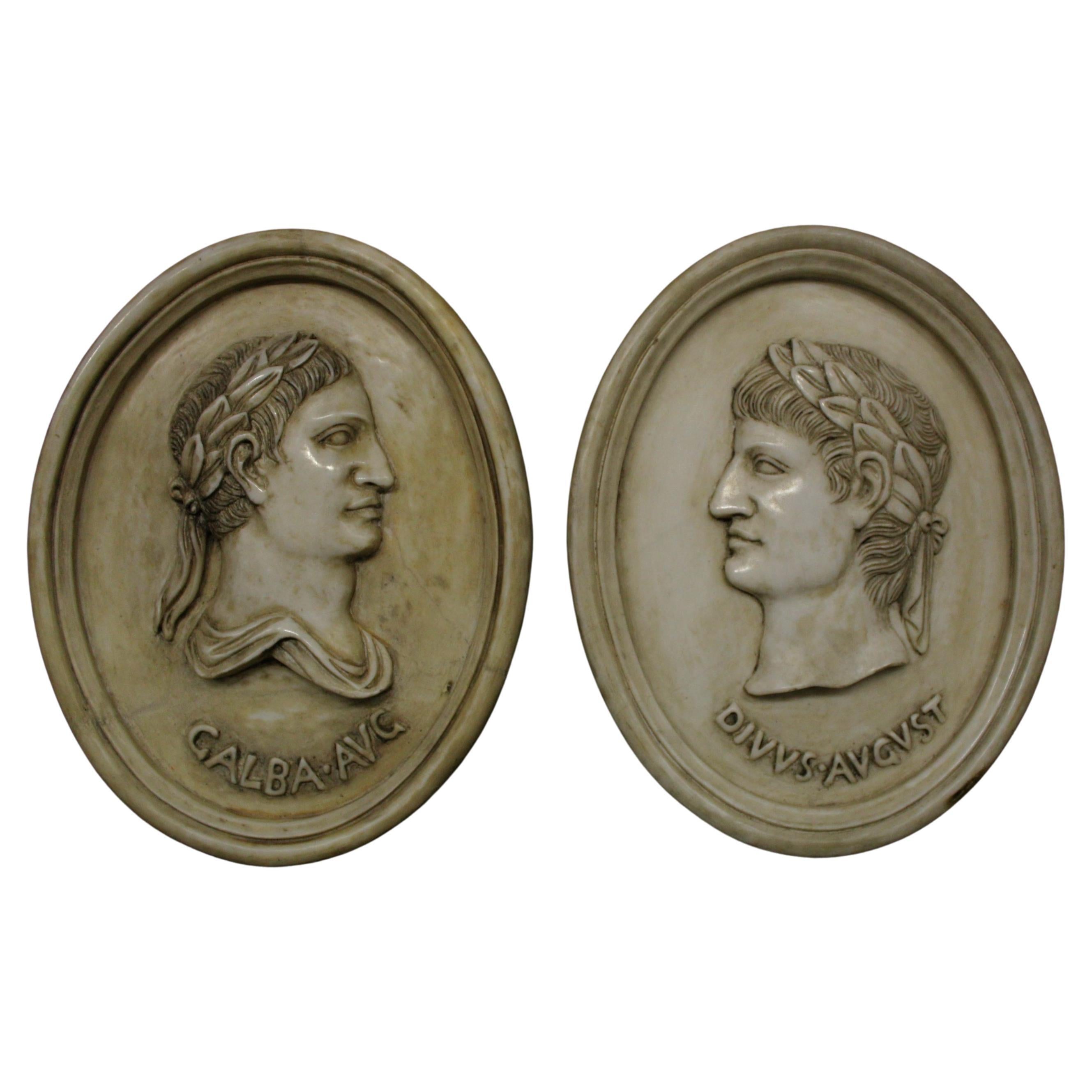 Relief, Bildhauerei, Kaiser Augustus und Galba im Angebot