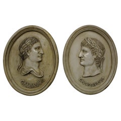 Vintage Relief, Sculpture, Emperors Augustus and Galba