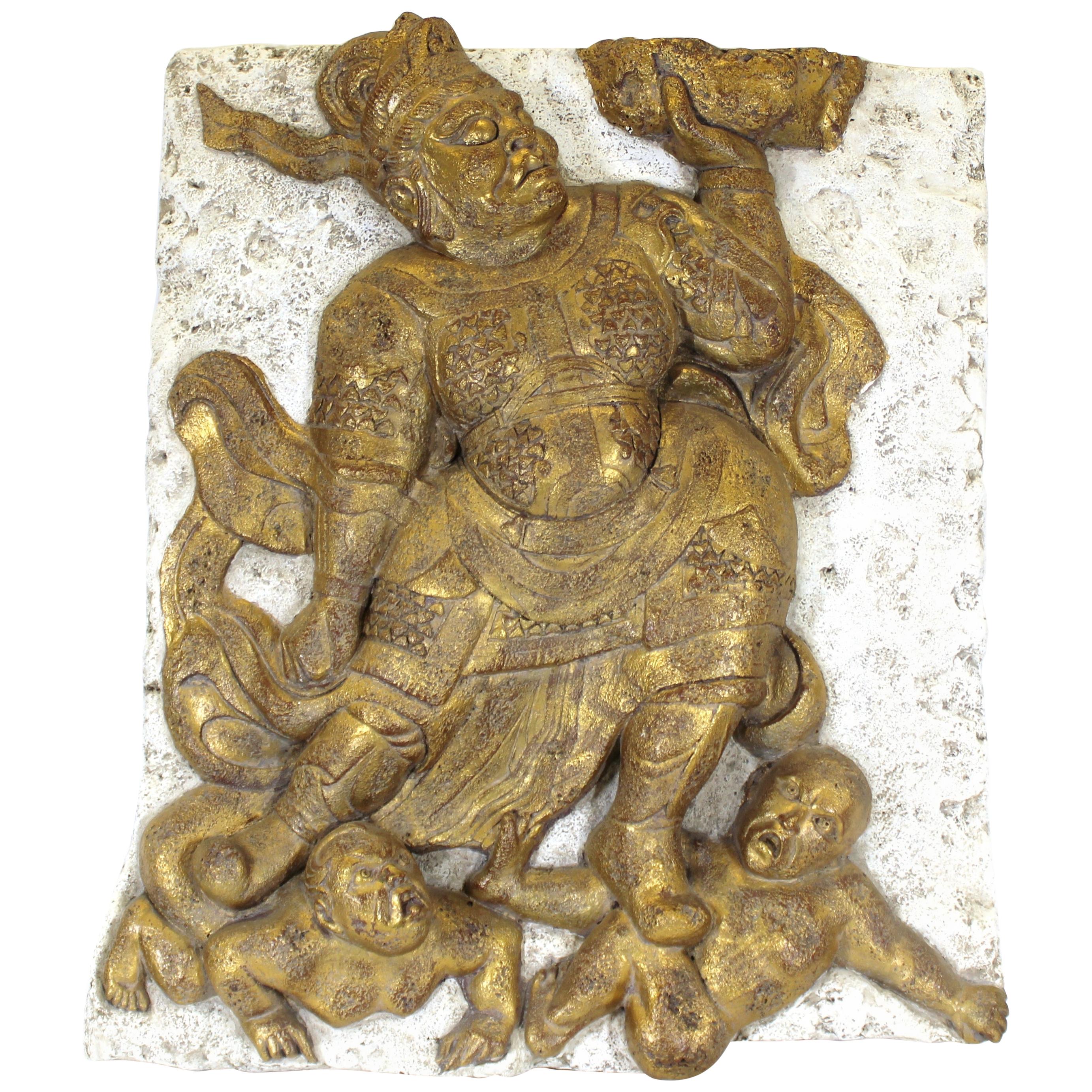 Chinese Plaque of Goddess on Demons For Sale