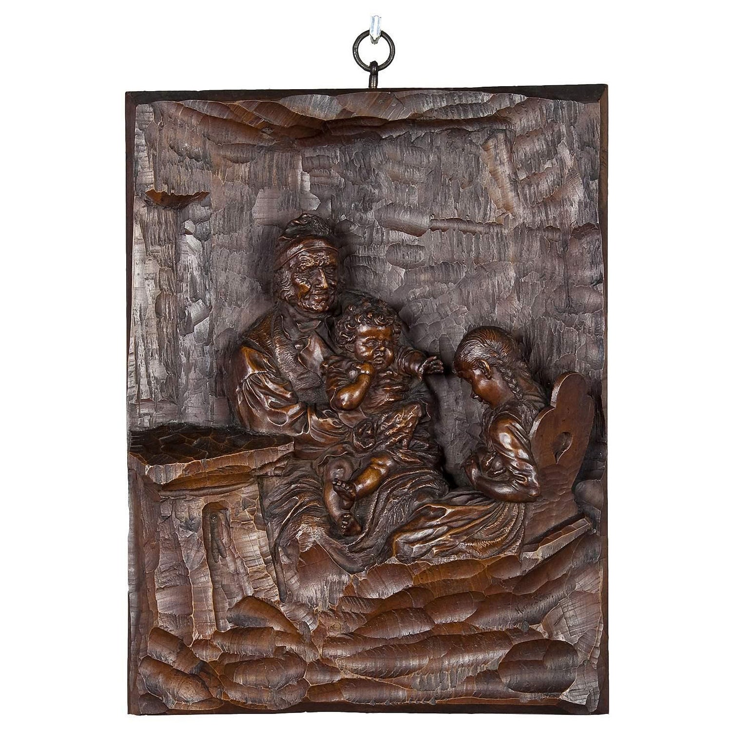 Scultura in legno a rilievo di Hermann Steiner Meran del XIX secolo in vendita