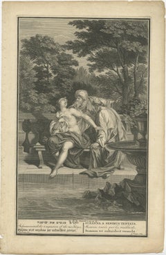 Religion Print Titled 'Susanna Resisteth the Temptation of The two Judges', 1728