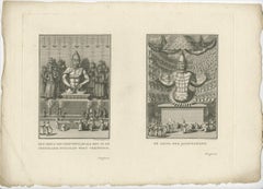 Religious Antique Engravings of Confucius and Buddha Amida in Japan, ca.1782