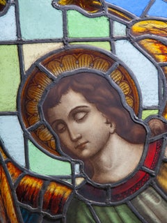 Religiöses antikes Stained glass Fenster 19. Jahrhundert