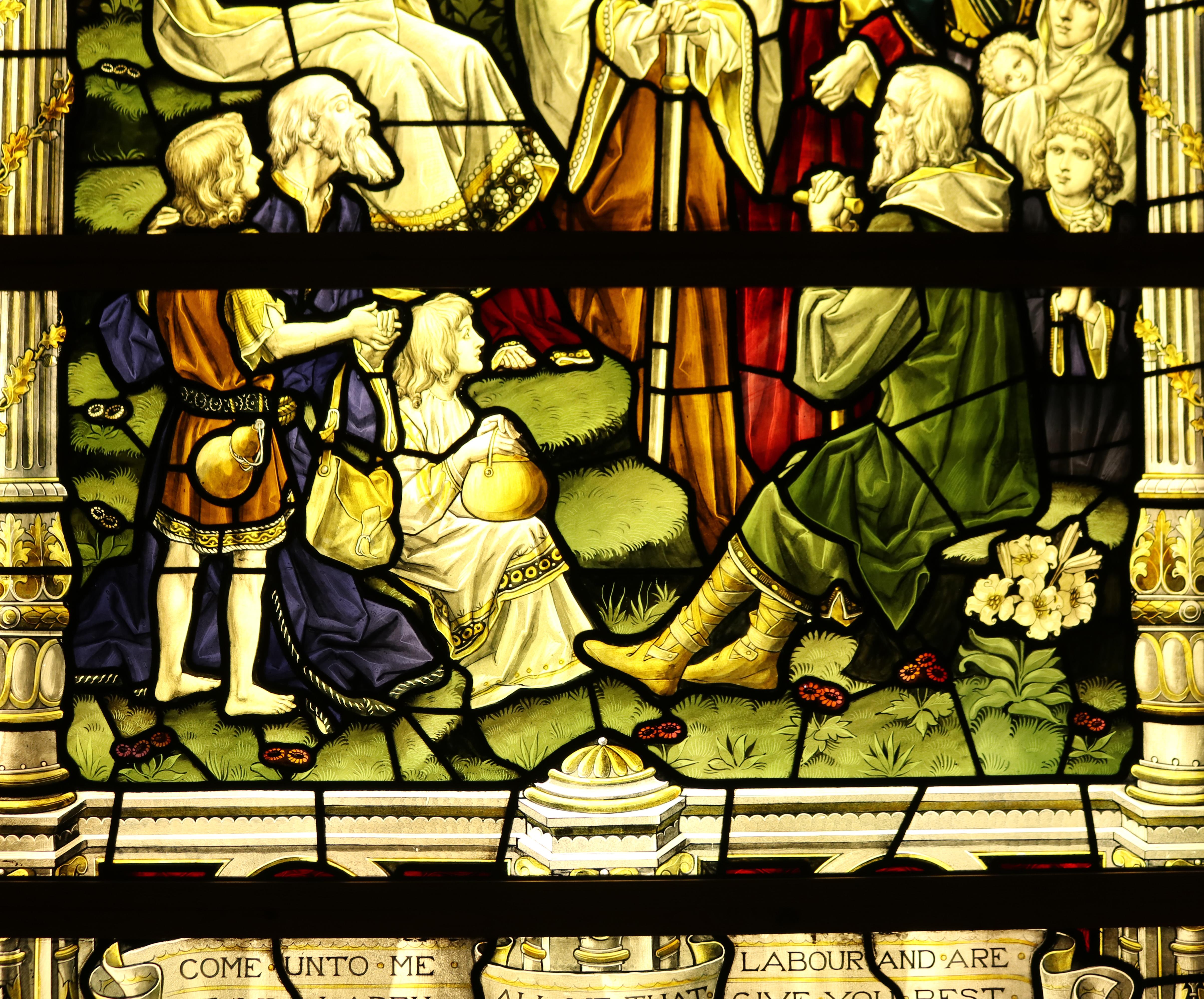 A stained glass window comprising of four sections, salvaged from a Church in Bristol. Signed; Cox Sons Buckley and Co, London 1900.

Additional dimensions:

Overall including frame:

Height  245 cm

Width  149 cm

Width 142 cm  (excluding
